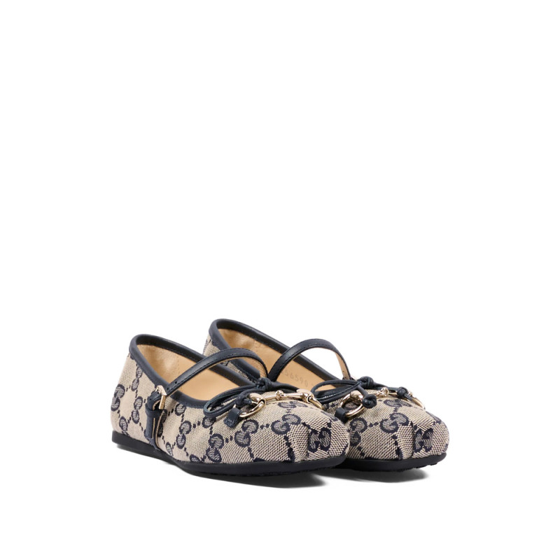 Gucci Horsebit Buckle Logo-pattern Ballet Flats