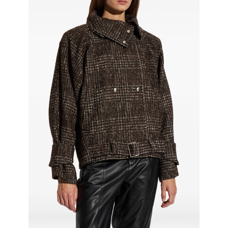 Iro Check-pattern Belted Jacket