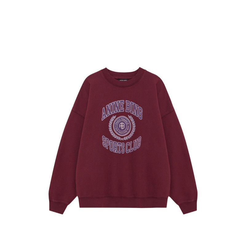 Anine Bing Miles Sweatshirt Collegiate - Burgundy