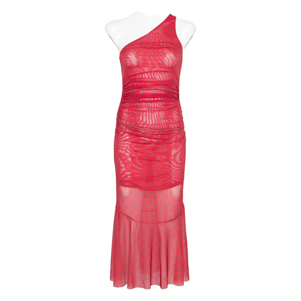 House Of Sunny Ruched Polka-dot Dress