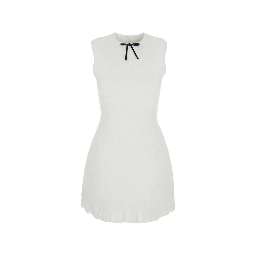 Shushu/tong Tie-detail Sleeveless Pleated Mini Dress