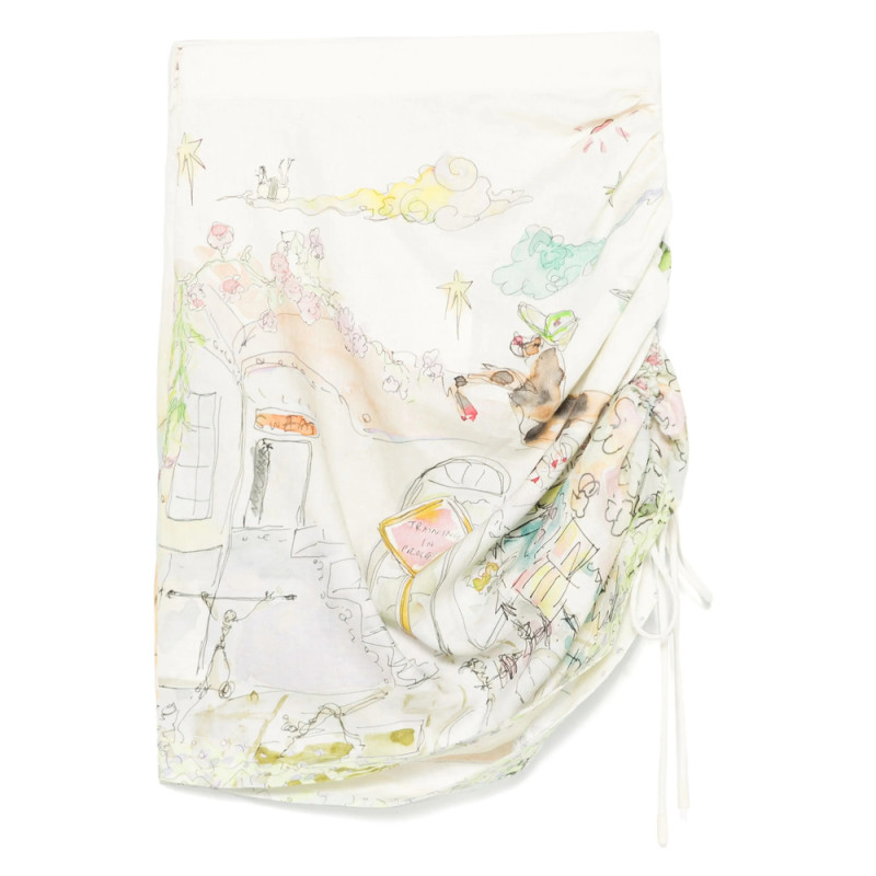 Alemais Linen Draped Skirt