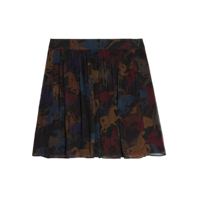 Zadig & Voltaire Pleated Horse-print Skirt