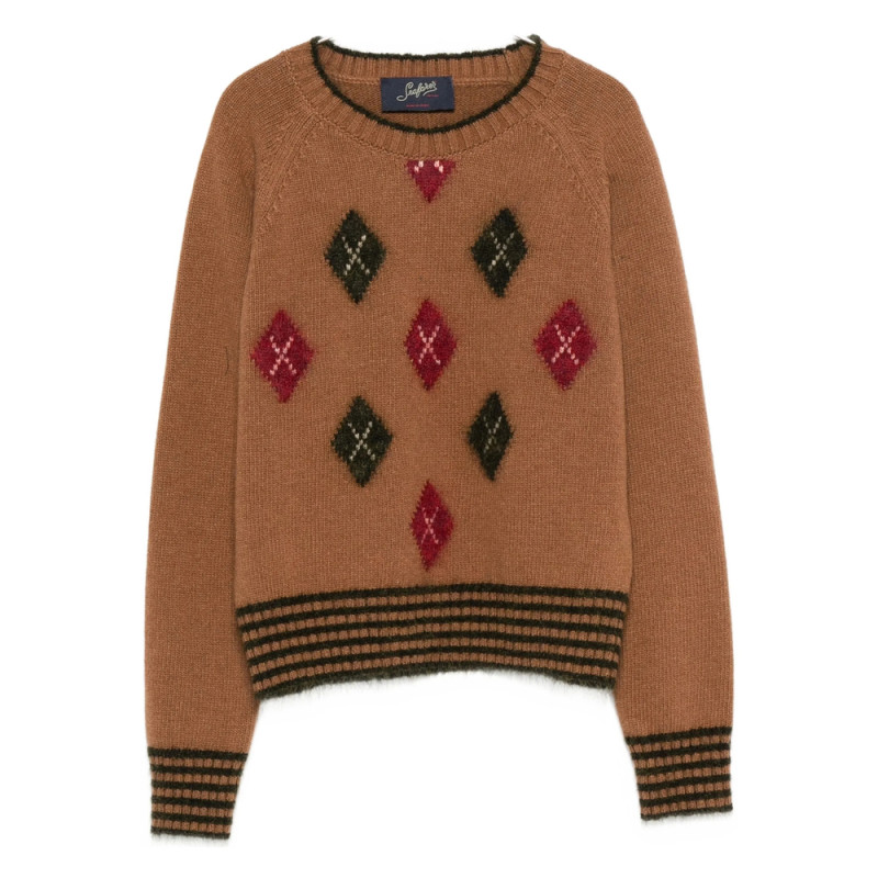 Seafarer Diamond-pattern Crew-neck Sweater