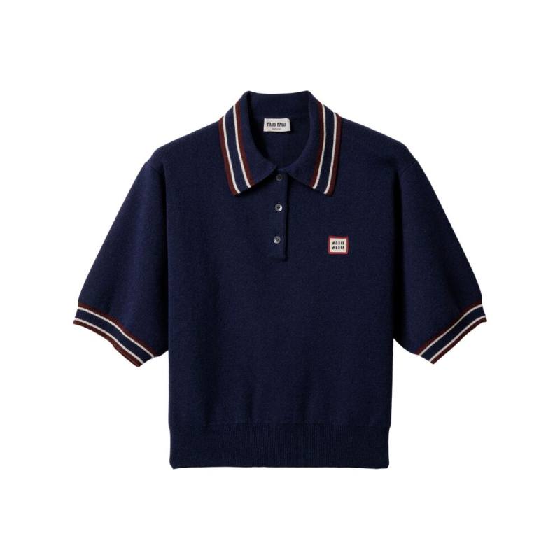 Miu Miu Logo-patch Polo Sweater