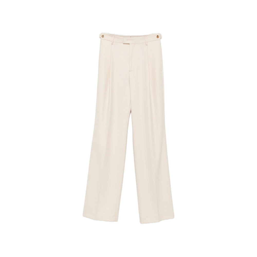 Berwich Herringbone Pleated Trousers