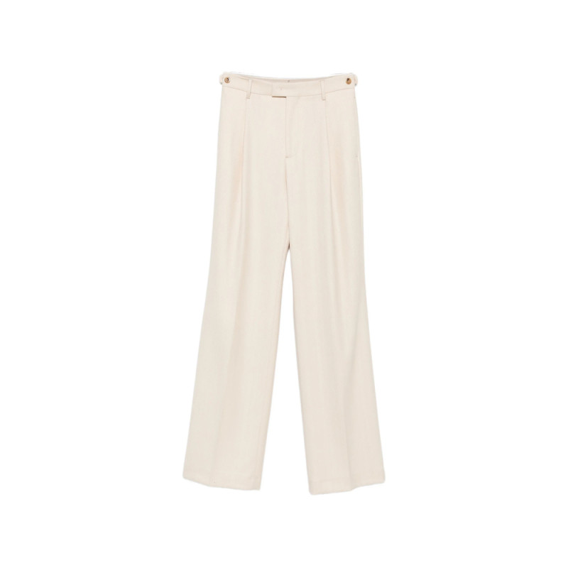 Berwich Herringbone Pleated Trousers