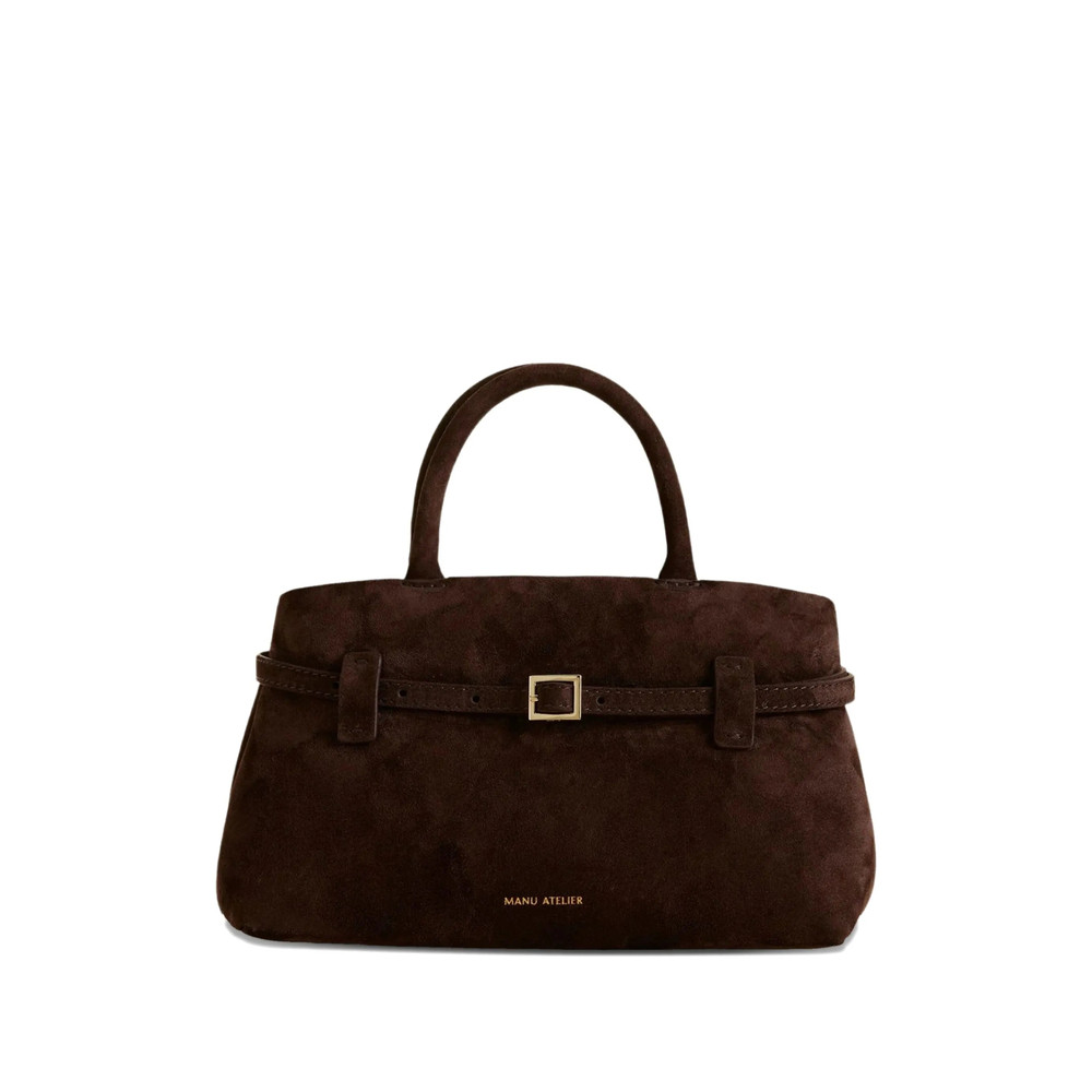 Manu Atelier Le Cambon 25 Buckle-strap Suede Handbag