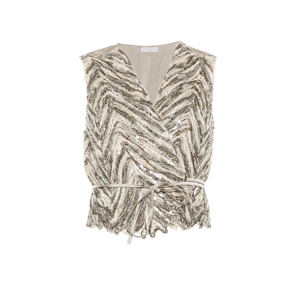 Brunello Cucinelli Sequin Chevron Knitwear