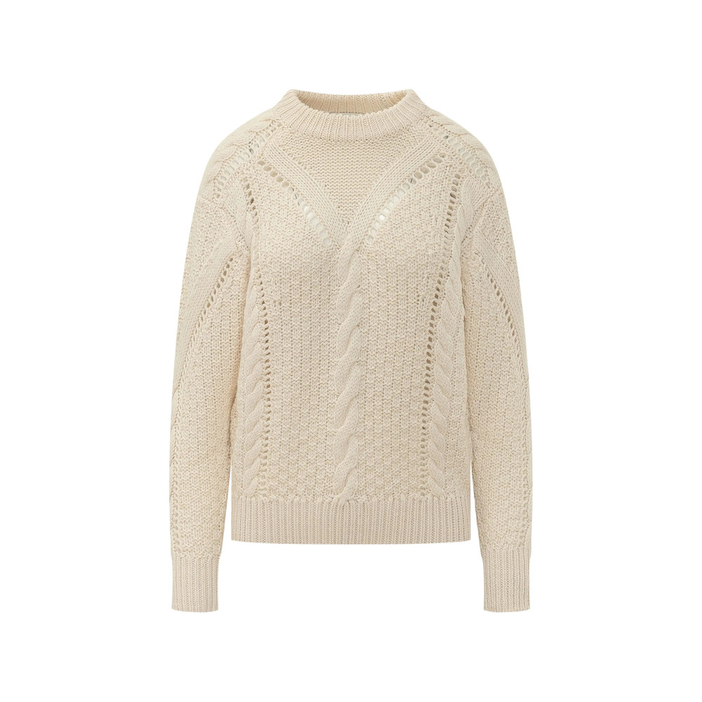 Marant Étoile Cable-knit Pointelle-trim Sweater