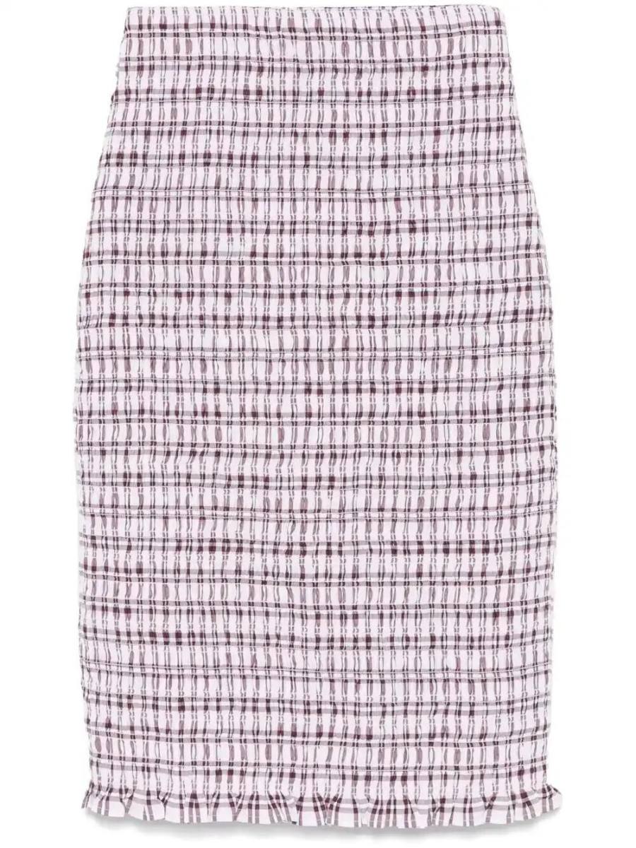 smocked mini skirt