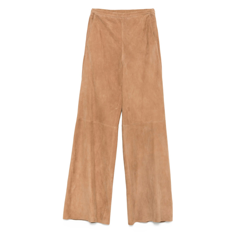 Forte Forte Suede Wide-leg Straight Trousers