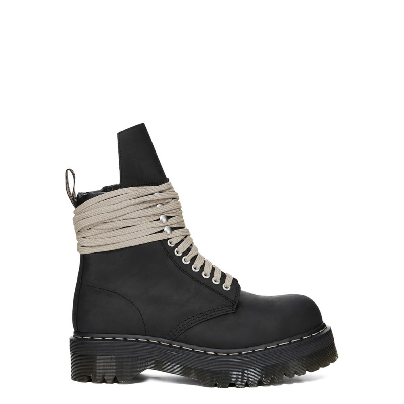 Rick Owens X Dr Martens Quad Sole Steel Toe Combat Boots