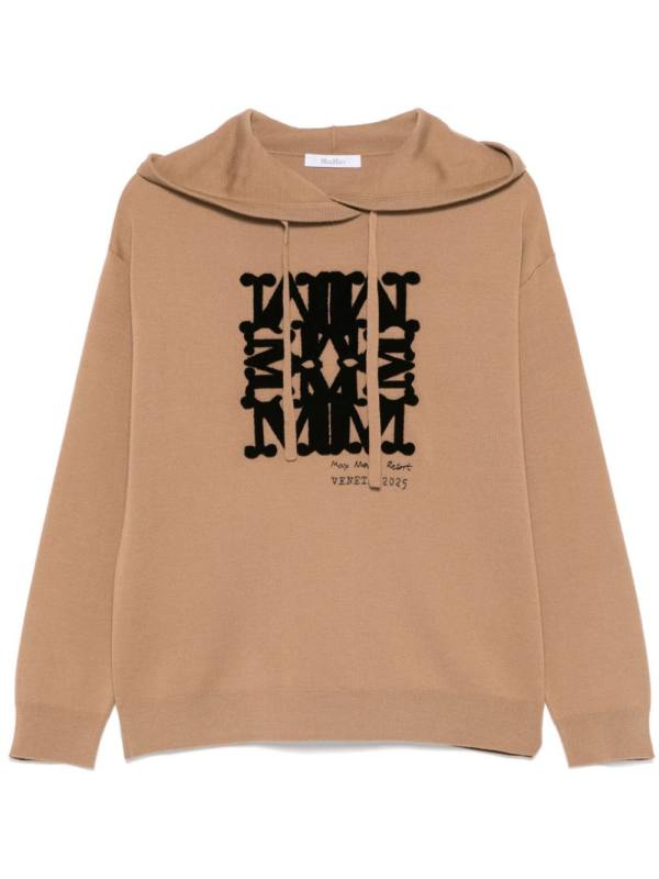 flocked-logo hoodie