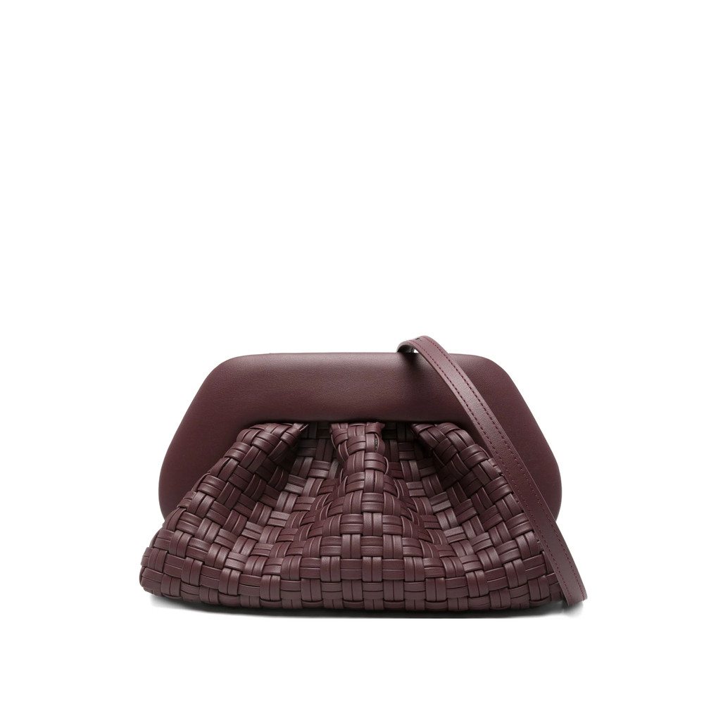The-moirè Gathered-detail Woven Clutch