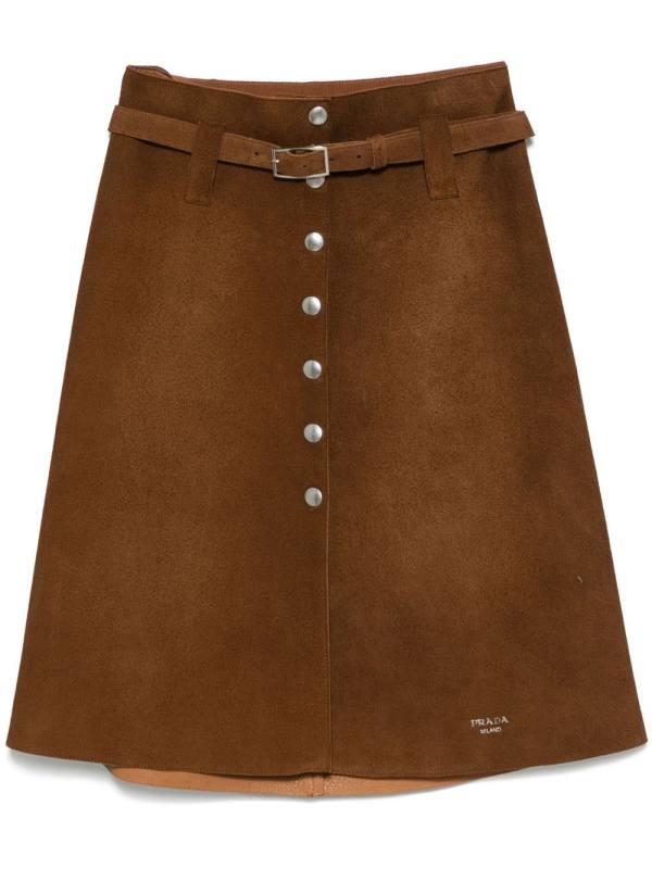 belted midi skirt