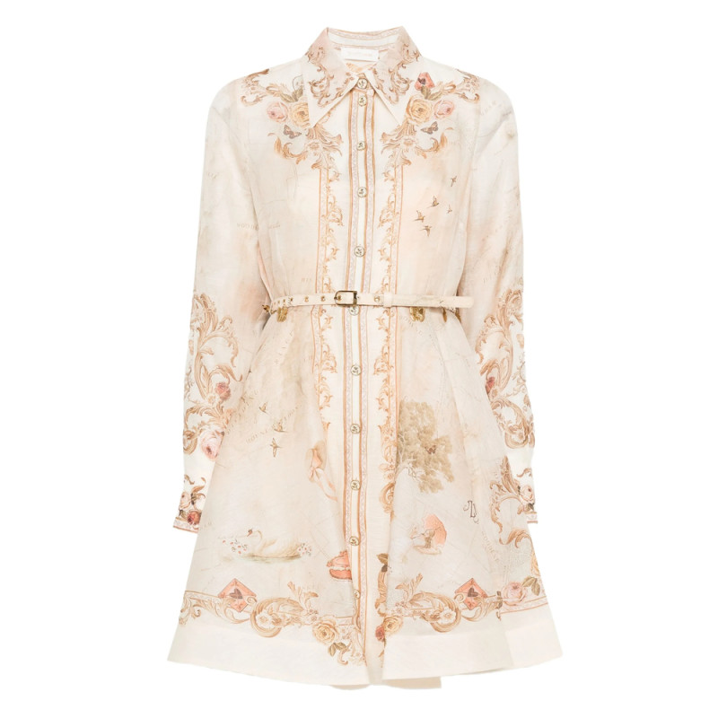 Zimmermann Floral-print Belted Mini Dress