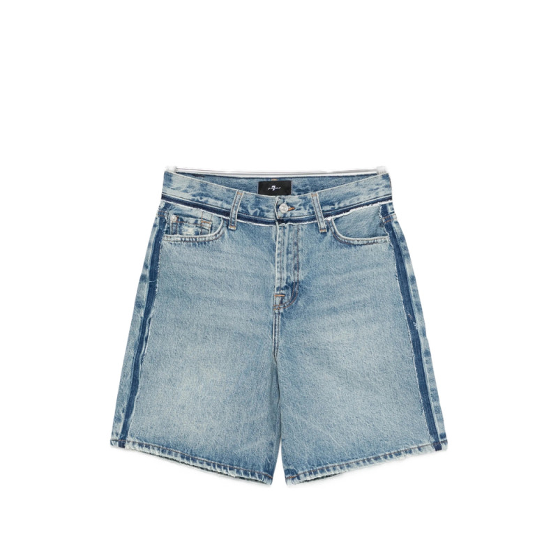 7 For All Mankind Stripe Denim Shorts