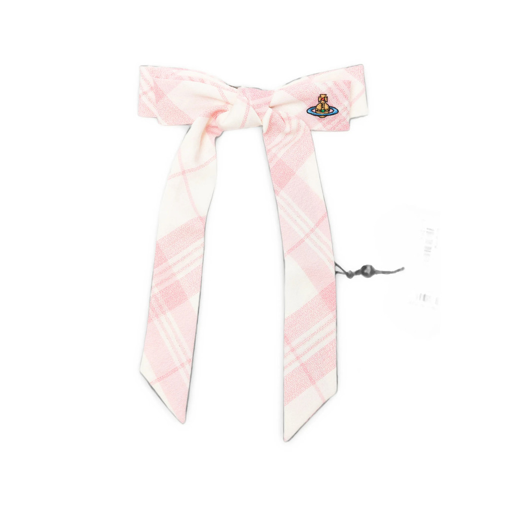 Vivienne Westwood Check-pattern Bow Hair Clip