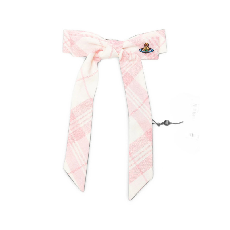 Vivienne Westwood Check-pattern Bow Hair Clip