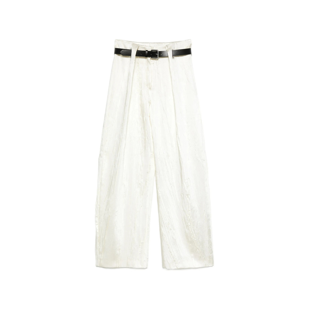 Sportmax Belted Textured Palazzo Pants