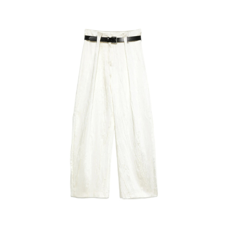 Sportmax Belted Textured Palazzo Pants