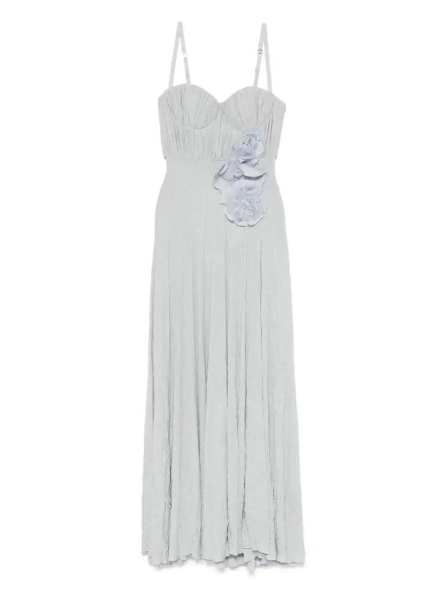 flower-embroidery lurex gown