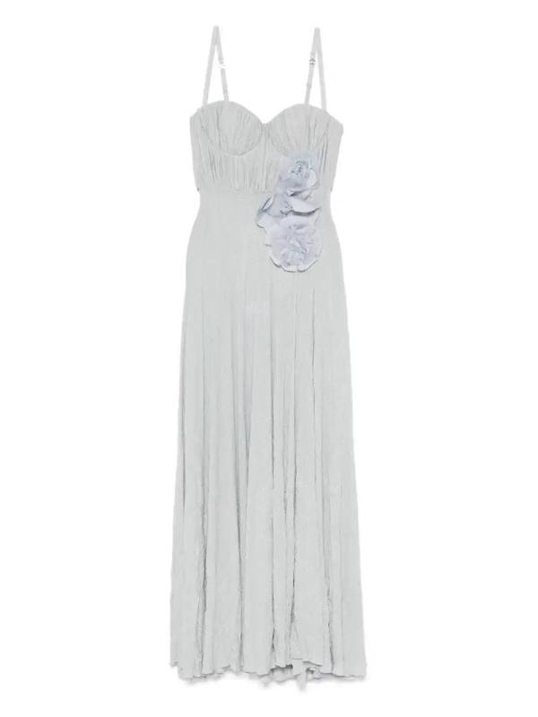 flower-embroidery lurex gown