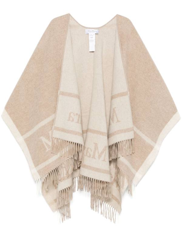 jacquard logo-decorated poncho