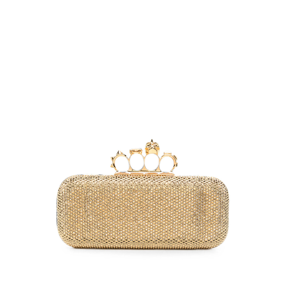 Alexander Mcqueen Long Knuckle Crystal-embellished Clutch Bag