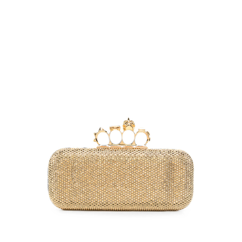 Alexander Mcqueen Long Knuckle Crystal-embellished Clutch Bag