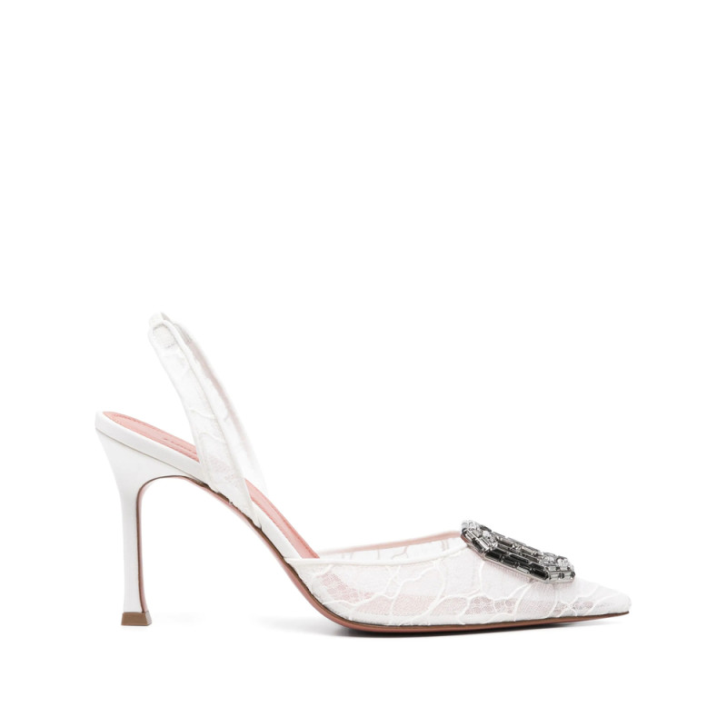 Amina Muaddi 90mm Camelia Slingback Pumps