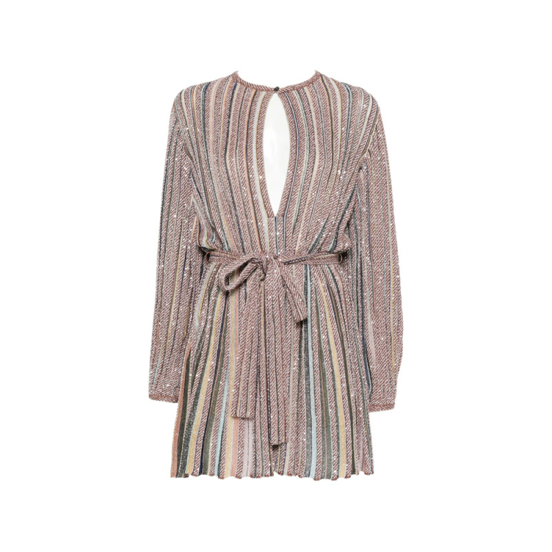 Missoni Sequin-embellished Striped Mini Dress