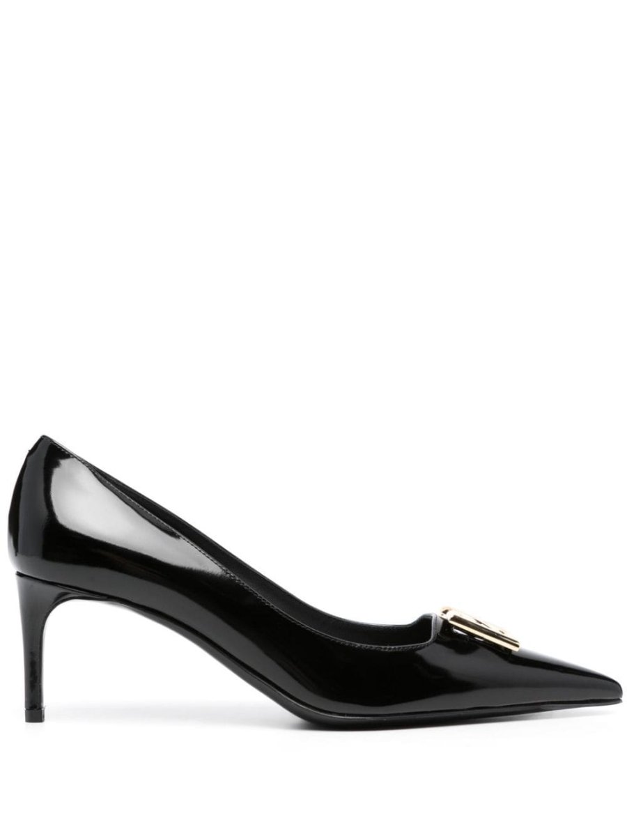 logo-plaque 75mm leather pumps