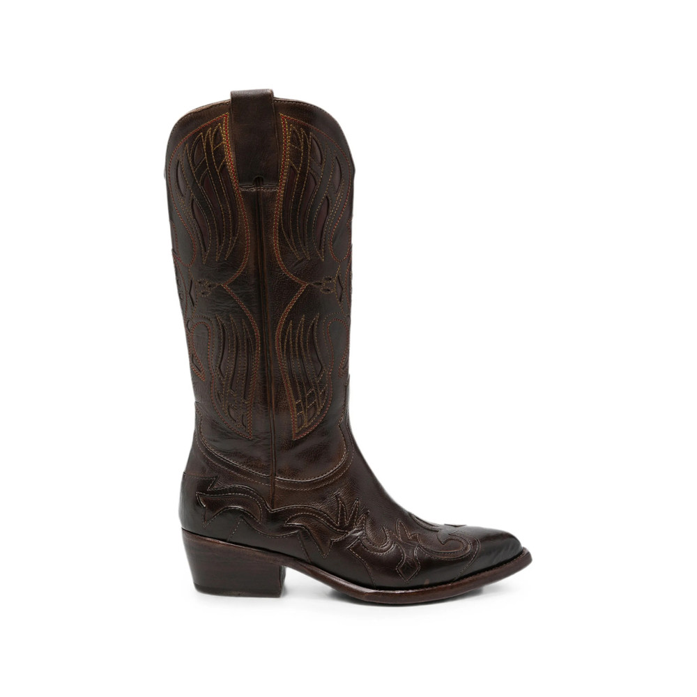 Eraldo Embroidered Leather Boots