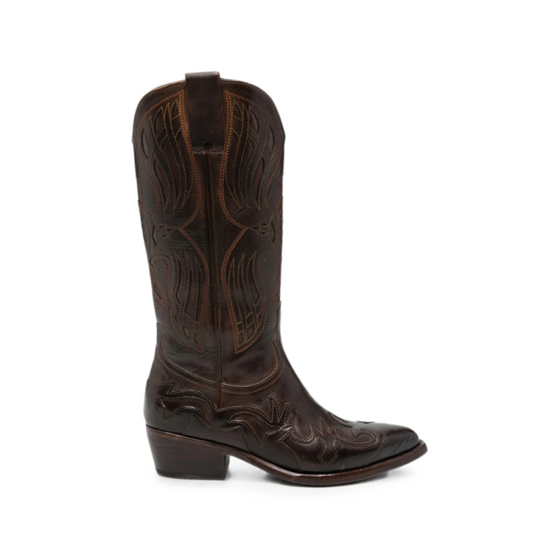 Eraldo Embroidered Leather Boots