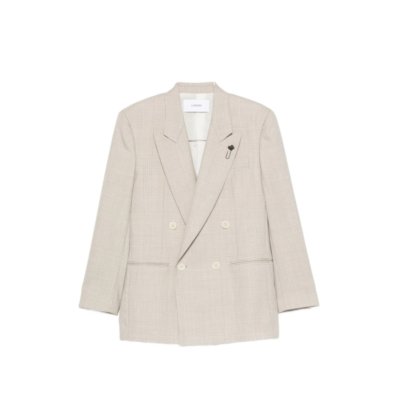 Lardini Houndstooth-pattern Double-breasted Blazer