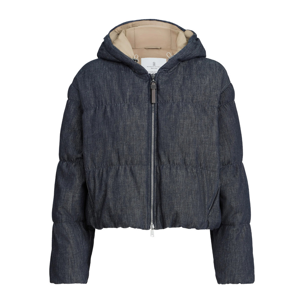 Brunello Cucinelli Hooded Denim-effect Jacket