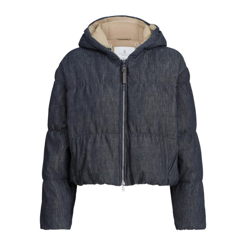 Brunello Cucinelli Hooded Denim-effect Jacket