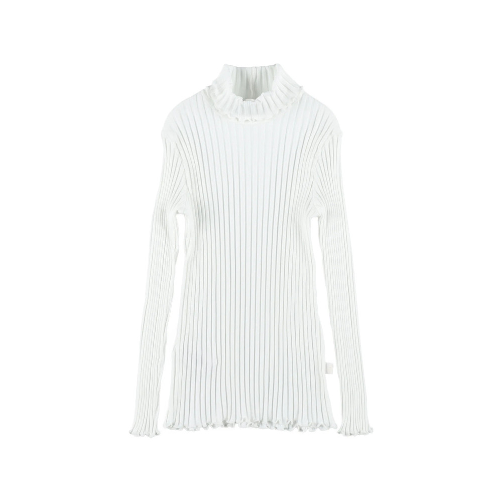 Il Gufo Ruffled Ribbed-knit Sweater