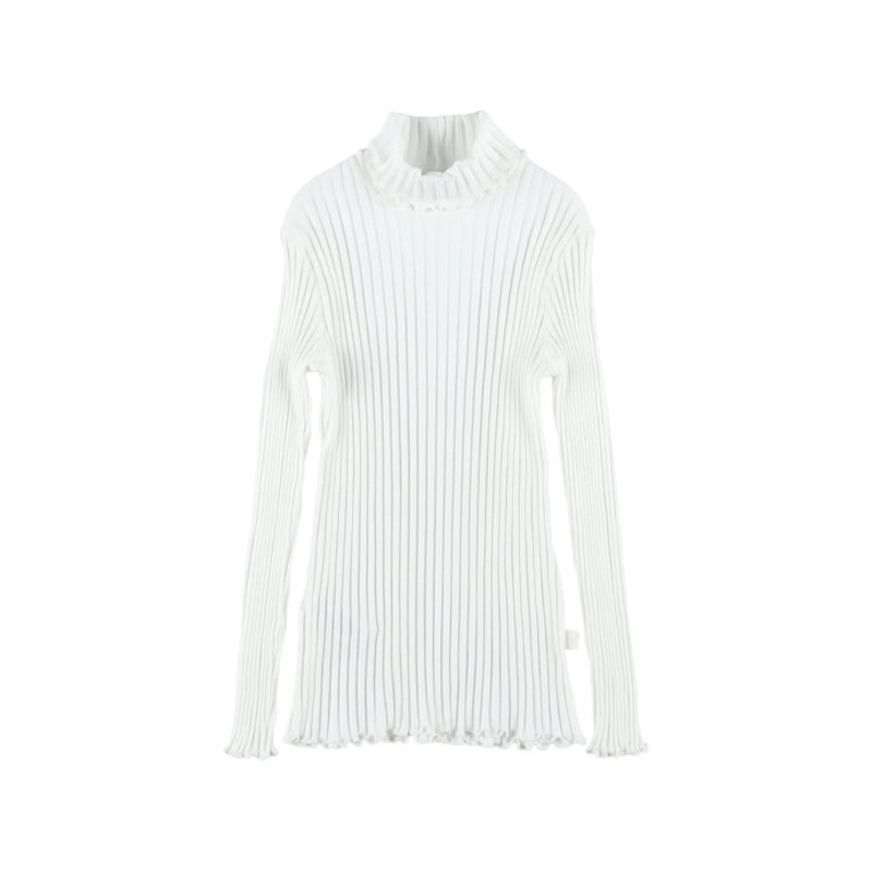 Il Gufo Ruffled Ribbed-knit Sweater