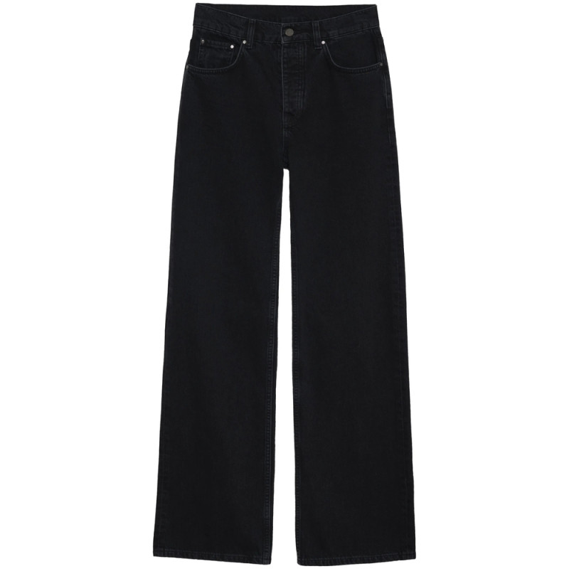 Anine Bing Logo-patch Wide-leg Jeans