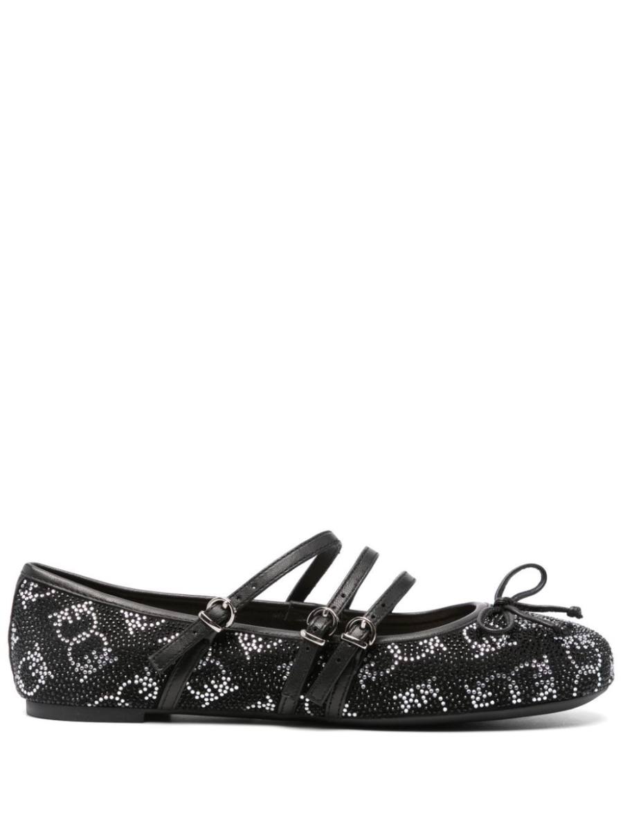 crystal-embellished ballet flats