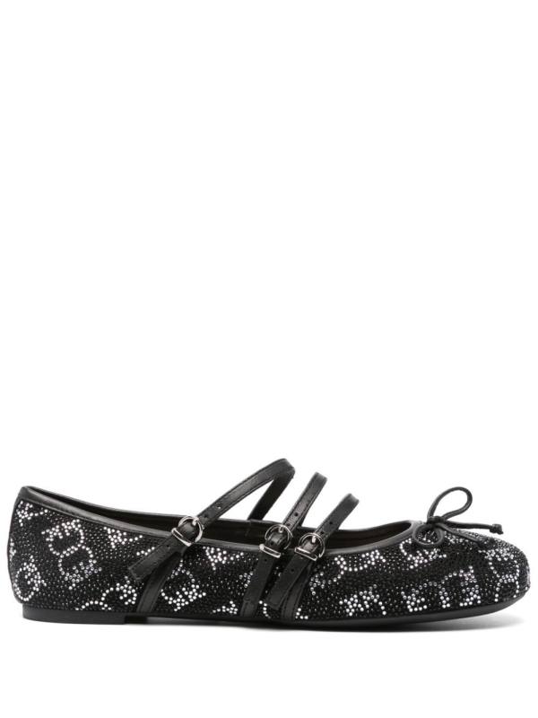 crystal-embellished ballet flats