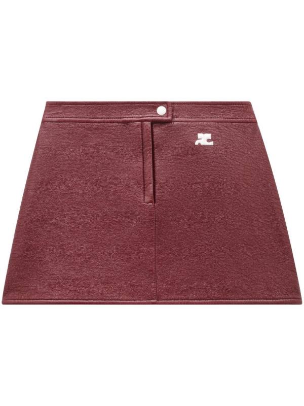 vinyl A-line mini skirt