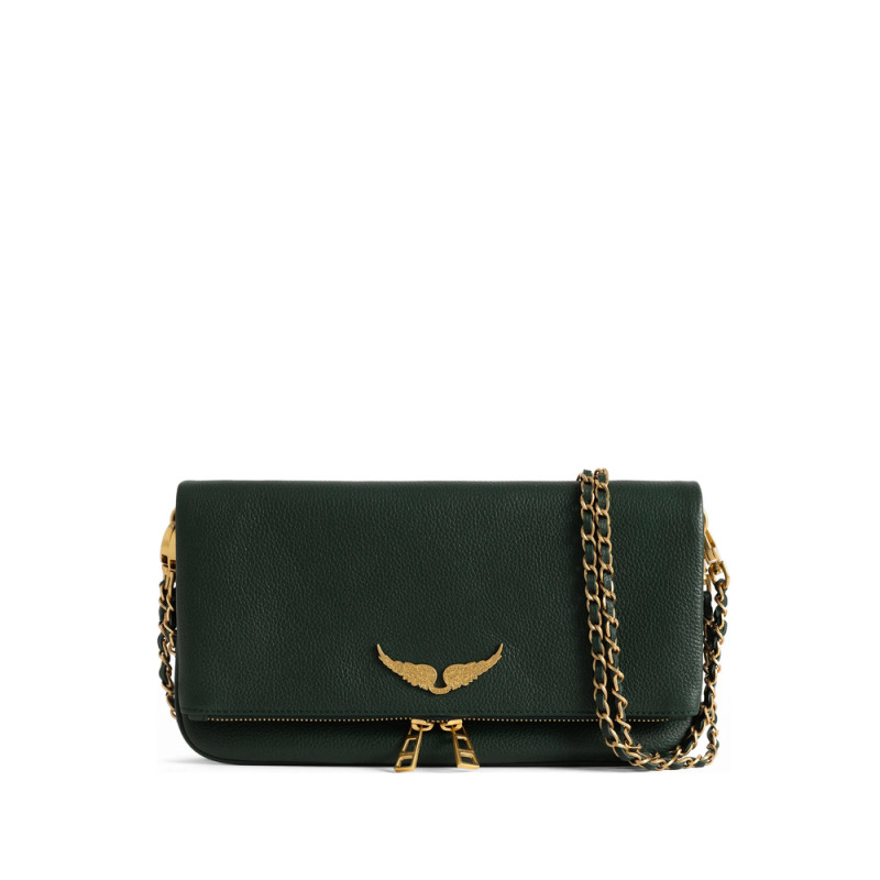 Zadig & Voltaire Rock Grained Leather Clutch Bag