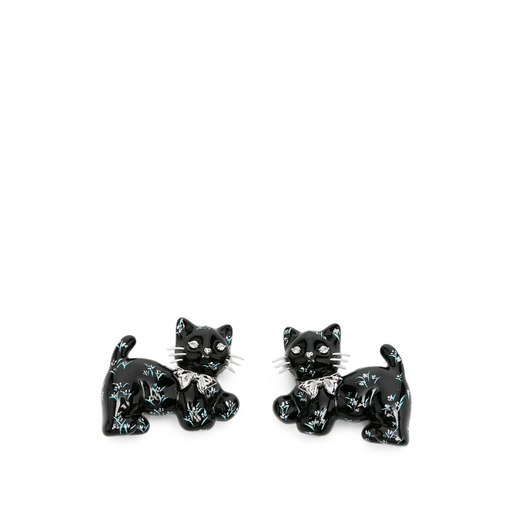 Yvmin Floral-print Cat-shaped Hair Clips