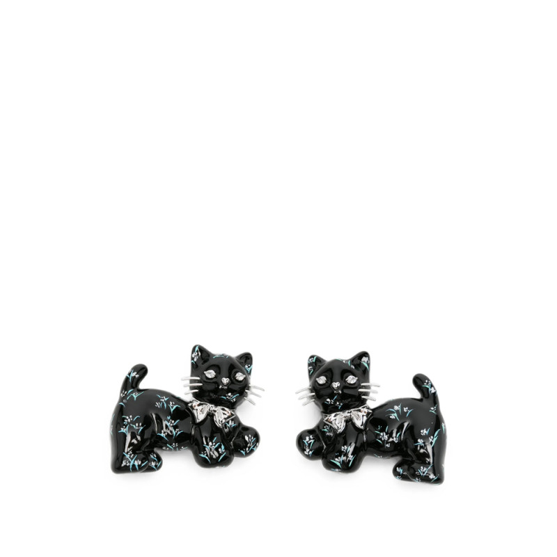 Yvmin Floral-print Cat-shaped Hair Clips