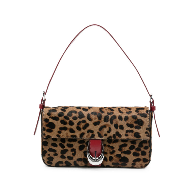 Staud Leopard-pattern Leather Shoulder Bag