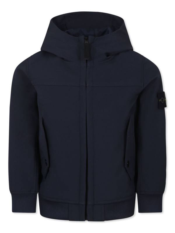 Compass-badge zip hoodie